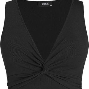 Cider knot-front cropped tank